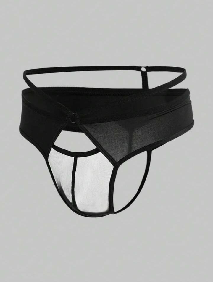 Men's mesh Patchwork hollow Out Thong